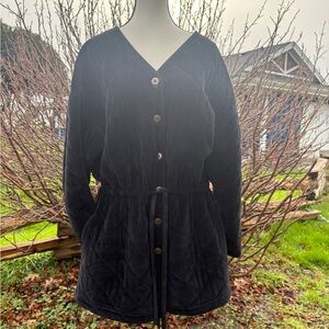 Vintage Runaway Bay Quilted Velvet Jacket Oversized Sm